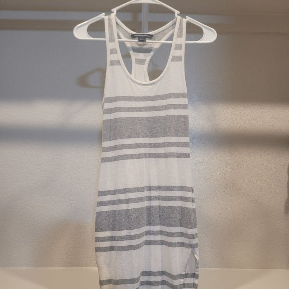 French Connection - White and Gray Body Con Dress